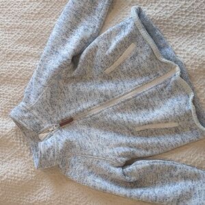 H&M Blue and White Knit Fleece Zip Up Jacket